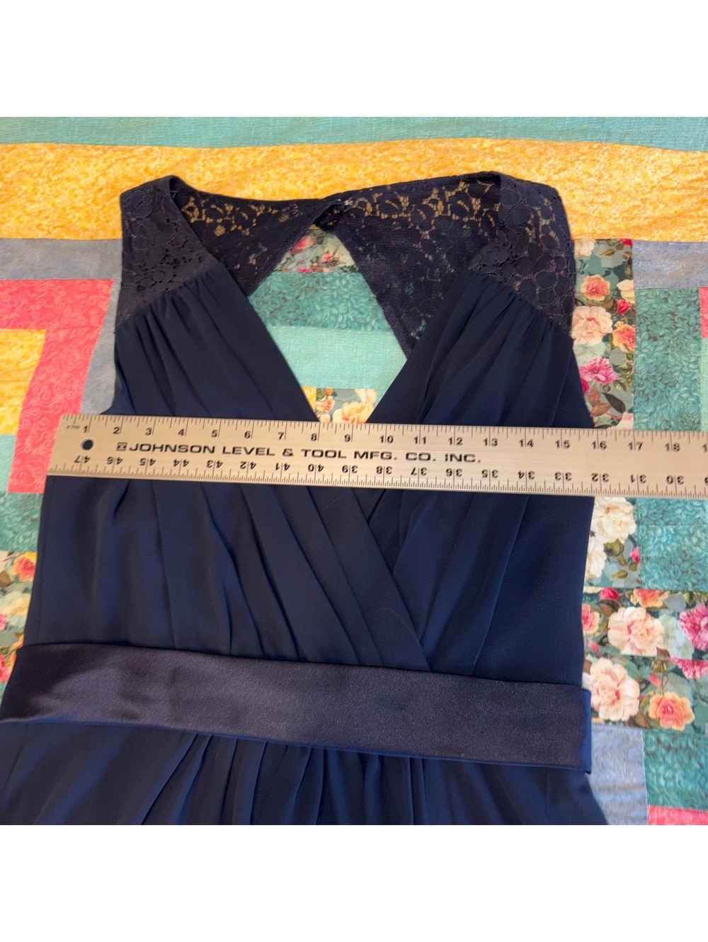 Jasmine $238 Navy Blue Woman size 10 Lace Accent Sleeveless Dress 100% Polyester - Picture 7 of 9